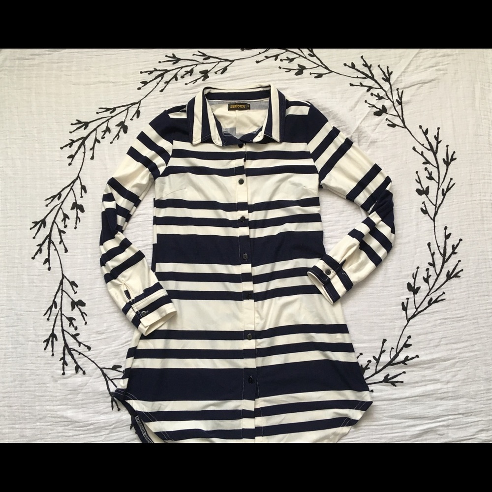 Navy striped tunic